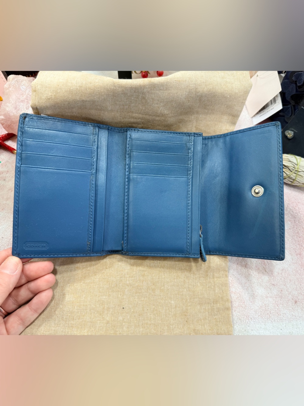 Coach Signature Jacquard Trifold Wallet - Picture 7 of 10